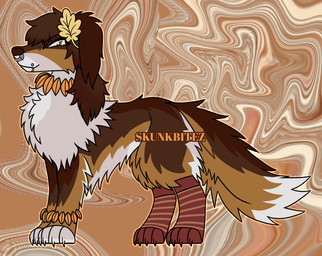 ambiguous_gender clothing countershading facial_piercing feral feral_with_hair footwear glistening glistening_eyes gradient_hair hair leaf leaf_bracelet leaf_in_hair leaf_necklace mullet orange_eyes piercing socks solo username skunkbitez borzoi canid canine canis domestic_dog hunting_dog mammal sighthound hi_res watermark