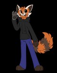 anthro bottomwear brown_eyes clothing cybernetic_limb eyebrows fur hair hoodie male orange_body orange_fur smile solo teeth topwear pegacousin alyx_(not_odessa) ailurid mammal red_panda 2021 alpha_channel