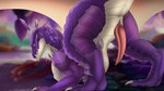amethyst_dragon anus butt detailed_background erection feral genitals glowing glowing_eyes looking_at_viewer male nude penis pink_anus presenting presenting_anus presenting_hindquarters presenting_penis purple_body purple_scales rear_view scales solo tail tapering_penis yellow_eyes skyebold dungeons_and_dragons hasbro mythology wizards_of_the_coast amethyst_dragon_(dnd) dragon dragon_(dnd) mythological_creature mythological_scalie scalie 16:9 absurd_res hi_res widescreen