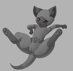 anthro anus butt female fur fur_markings genitals inner_ear_fluff markings nude nude_female pawpads paws presenting presenting_pussy pussy semi-anthro simple_background solo tuft thelonearch capcom monster_hunter felid felyne lynian mammal absurd_res greyscale hi_res monochrome