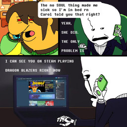 duo male text sebadoesntexist third-party_edit adult_swim cartoon_network deltarune smiling_friends steam_(software) undertale undertale_(series) valve charlie_dompler gaster kris_dreemurr demon human mammal monster unknown_species 1:1 english_text