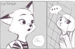 2016 anthro canid canine child dialogue digital_media_(artwork) disney duo fearmywaffles female fox judy_hopps lagomorph leporid male mammal nick_wilde pictographics rabbit red_fox simple_background true_fox young zootopia