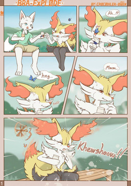 3_toes 4_fingers 4_toes ambiguous_anthro ambiguous_gender anthro arm_tuft biped black_body black_fur blue_eyes breaking_the_fourth_wall cheek_tuft chest_tuft claws clothed clothed_anthro clothed_male clothing dessert detailed_background dialogue digitigrade dipstick_tail duo eyelashes eyes_closed facial_tuft feet finger_claws fingers fire fluffy fluffy_tail food front_view fully_clothed fully_clothed_anthro fully_clothed_male fur half-closed_eyes hip_tuft ice_cream inner_ear_fluff male male_anthro markings milk mouth_closed multicolored_body multicolored_fur narrowed_eyes nude nude_ambiguous nude_anthro object_in_tail open_mouth orange_body orange_eyes orange_fur orange_inner_ear_fluff orange_nose orange_tail_tip outside page_number pointy_ears prick_ears shoulder_tuft sitting sneeze solo_focus speech_bubble stick stick_in_tail tail tail_markings tapering_snout teeth text toes tongue tuft two_tone_tail white_body white_claws white_fur yellow_body yellow_fur yellow_tail crocodiler_owen nintendo pokemon arthropod braixen butterfly canid generation_6_pokemon insect lepidopteran mammal pokemon_(species) 2017 artist_name colored comic dated digital_drawing_(artwork) digital_media_(artwork) english_text hi_res shaded