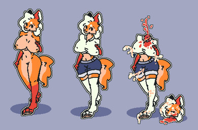 anthro blood bodily_fluids clothing cum cum_drip death decapitation dripping ejaculation female female_death genital_fluids gore headless lactating legwear necrophilia snuff solo stockings vaginal_fluids vaginal_squirting mevan digital_media_(artwork) hi_res pixel_(artwork)
