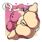 anthro areola big_areola big_breasts big_butt big_nipples blue_eyes breasts butt egg female genitals heart_symbol huge_areola huge_breasts huge_butt huge_nipples huge_thighs impregnation_request looking_at_viewer nipples nude obese open_mouth overweight pink_areola pink_nipples pussy solo speech_bubble tan_body thick_thighs nsfwoaf nintendo pokemon audino generation_5_pokemon pokemon_(species) 1:1 absurd_res hi_res