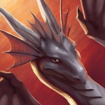 2_horns ambiguous_gender ear_frill frill_(anatomy) front_view grey_body grey_horn grey_scales head_crest head_frill horn light looking_at_viewer membrane_(anatomy) membranous_wings orange_eyes pupils red_background scales simple_background slit_pupils solo wings khyaber mythology morghus dragon mythological_creature mythological_scalie scalie 1:1 bust_portrait hi_res lighting portrait shaded