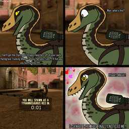 barbed_wire blush ddd_gela_(map) female feral harness heart_symbol pre-transformation profanity screencap solo stick_grenade street_lamp text toothy_smile weeaboo world_war_2 thora_(artist) dino_d-day compsognathid compsognathus dinosaur prehistoric_species reptile saurischian scalie theropod 1:1 2015 comic english_description english_text