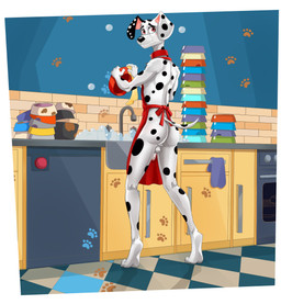 aged_up anthro anthrofied apron apron_only backsack balls black_nose black_spots bowl butt casual_nudity clothing collar container feet flaccid foreskin fur genitals holding_bowl holding_container holding_object humanoid_genitalia humanoid_penis kitchen looking_at_viewer looking_back male markings mostly_nude partially_retracted_foreskin penis sink smile soap_bubbles solo spots standing tail toes washing_dishes white_body white_fur dal101strefan 101_dalmatian_street 101_dalmatians disney dylan_(101_dalmatians) canid canine canis dalmatian domestic_dog mammal digital_media_(artwork) hi_res