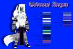 anthro belt boots bottomwear bracelet canid canine canis clothing color_swatch digital_media_(artwork) english_text flat_colors footwear fox hair hi_res hybrid jewelry loincloth long_hair male mammal model_sheet solo tattoo text toddrogue69 todoxas_rogue wolf