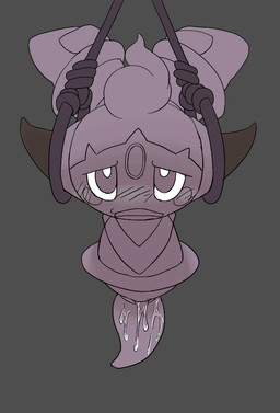 ambiguous_fluids ambiguous_gender blush horn looking_at_viewer rope solo manmosu_marimo nintendo pokemon generation_6_pokemon hoopa hoopa_(confined) legendary_pokemon pokemon_(species) 2015 digital_media_(artwork) monochrome