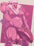 anthro armpit_tuft ball_tuft balls barazoku big_balls big_muscles big_pecs big_penis bodily_fluids erection fur genital_fluids genitals holding_own_penis holding_penis huge_penis humanoid_genitalia humanoid_penis leaking_precum male mane musclegut muscular muscular_anthro muscular_male muscular_thighs nipples pecs penis pink_body pink_fur pink_nipples precum simple_background solo tail thick_penis tuft vein veiny_penis inayurinko cartoon_network steven_universe lion_(steven_universe) felid lion mammal pantherine 2025 hi_res spanish_description watermark