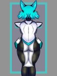 anthro backwards barely_visible_breasts big_breasts breasts butt female hands_behind_back hands_on_hips machine rear_view solo skade_(artist) deltarune undertale_(series) tasque_manager felid feline mammal robot hi_res