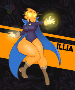 blue_cape blue_clothing boots cape clothing female footwear gloves glowing glowing_eyes glowing_hands handwear magic magic_user orange_body shoes solo tentacles thick_thighs hambor12 illia_(sirphilliam) animal_humanoid aquatic aquatic_humanoid cephalopod cephalopod_humanoid humanoid mind_flayer mollusk mollusk_humanoid squid_humanoid 5:6 absurd_res hi_res