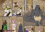 6_panel_comic ageplay anthro bodily_fluids book brown_body brown_fur clean_diaper cloth_diaper clothed clothing crossed_arms detailed_background dialogue diaper diaper_only finger_in_mouth fur genital_fluids green_eyes grey_body grey_fur group infantilism magic magic_user male muscular muscular_anthro muscular_male open_mouth pantsless_anthro pantsless_male pink_body pink_fur purple_eyes roleplay shirtless_anthro shirtless_male sitting speech_bubble spell spellbook spellcasting sucking text thumb_in_mouth thumb_suck topless topwear unclean_diaper urine used_diaper wearing_diaper wet_diaper white_body white_fur tenshokaiser elden_ring fromsoftware blaidd_(elden_ring) canid canine canis equid equine horse mammal wolf comic english_text