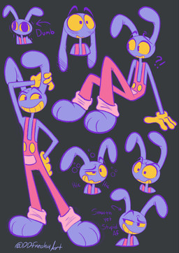 4_fingers angry anthro blush blush_lines bubble confusion drunk drunk_bubble ear_blush ears_down fingers flustered hiccuping male nervous pivoted_ears pose shaking sitting sitting_on_ground smug_grin solo substance_intoxication text ddfreakyart glitch_productions the_amazing_digital_circus jax_(tadc) lagomorph leporid mammal rabbit hi_res