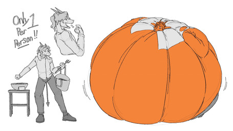 anthro belly belly_expansion big_belly bodily_fluids body_inflation candy candy_bag candy_bowl clothed clothing costume dessert devil_costume eating expansion flying_sweatdrops food food_transformation fruit fur hair halloween_costume holding_bag holding_candy holding_food holding_object holding_pitchfork holding_tool holidays horn huge_belly hyper hyper_belly hyper_inflation immobile inflation male motion_lines open_mouth open_smile orange_body outgrowing_clothes pitchfork plant ponytail pumpkin pumpkin_inflation pumpkin_transformation smile smirk solo spherical_inflation sweat sweatdrop text tools torn_clothing transformation trick-or-treating worried slaychopath halloween bovid caprine elemental_creature flora_fauna food_creature goat living_fruit mammal 16:9 2025 english_text hi_res sequence widescreen
