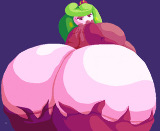 belly big_belly big_breasts big_butt blue_background breasts butt clothing eyelashes female green_hair hair huge_belly huge_breasts huge_butt huge_thighs hyper hyper_butt hyper_thighs legwear looking_at_butt looking_at_own_butt looking_back looking_back_at_self multicolored_body not_furry obese obese_female obese_humanoid overweight overweight_female overweight_humanoid pink_body pink_clothing pink_eyelids pink_eyes pink_legwear plant rear_view simple_background solo thick_thighs two_tone_body white_body enkah nintendo pokemon elemental_creature elemental_humanoid flora_fauna generation_7_pokemon humanoid plant_humanoid pokemon_(species) tsareena 2026 cel_shading colored digital_media_(artwork) hi_res pixel_(artwork) portrait shaded three-quarter_portrait