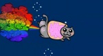 :3 ambiguous_gender blue_background butt fart feral food looking_at_viewer parody rainbow rainbow_fart_cloud rainbow_trail simple_background solo space star tail unusual_fart nyan_fart_(artist) nyan_cat_(copyright) pop-tarts nyan_cat domestic_cat felid feline felis food_creature hybrid mammal poptart_creature meme