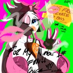 areola autograph beverage big_breasts breasts character_signature clothed clothing female gesture hand_gesture huge_breasts hyper hyper_breasts kiss_mark machine nipples pink_areola pink_nipples skimpy soda solo v_sign beep! five_nights_at_freddy's five_nights_at_freddy's:_security_breach scottgames steel_wool_studios glamrock_chica avian robot 1:1 absurd_res hi_res