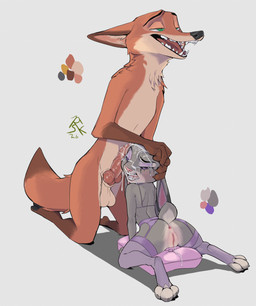 4_fingers 4_toes animal_genitalia animal_penis anthro anthro_on_anthro anus balls bed biped black_nose black_pawpads bodily_fluids breasts butt canine_genitalia canine_penis claws clothing cum cum_on_face digitigrade dipstick_tail duo erection feet female finger_claws fingers fur furniture garter_belt garter_straps genital_fluids genitals green_eyes grey_body grey_fur hindpaw humanoid_hands interspecies knot knotted_penis larger_male legwear looking_pleasured male male/female markings multicolored_body multicolored_fur nude nude_anthro nude_male on_bed orange_body orange_fur pawpads paws penis penis_on_face pillow pink_nose purple_eyes scut_tail sex short_tail size_difference smaller_female tail tail_markings tan_body tan_fur teeth thigh_highs toes tongue two_tone_body two_tone_fur vulva white_body white_fur replicant_skrunkle disney zootopia judy_hopps nick_wilde canid canine european_rabbit fox lagomorph leporid mammal oryctolagus rabbit red_fox true_fox 2020 hi_res