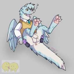 3_toes 4_fingers 5_fingers ambiguous_gender animal_genitalia anus ball_tuft balls big_balls biped bipedal_feral black_clothing blue_body blue_feathers blue_fur blush bottomless claws clothed clothing collared_shirt countershade_fur countershade_tail countershading detached_sheath digitigrade disembodied_hand dress_shirt duo eyebrows feathered_wings feathers feet feral finger_claws fingerless_(marking) fingers fully_sheathed fur genitals grey_background hand_on_butt hand_on_hip head_tuft horn legs_up long_neck long_sleeves looking_down lying male male/ambiguous male_focus markings multi_horn neck_tuft necktie on_back pawpads paws pink_anus pink_pawpads puffy_anus purple_body purple_feathers question_mark scuted_hands scutes semi-anthro sheath sheath_tuft shirt simple_background smiley_face solo_focus spots spotted_body spotted_fur spread_legs spreading sweater sweater_vest tail teal_necktie teasing toe_claws toes topwear tuft vest white_balls white_body white_clothing white_feathers white_fur white_sheath white_shirt white_topwear wings yellow_clothing yellow_eyes yellow_sweater yellow_topwear pussypillbugs electronic_arts maxis_(ea) mythology spore_(game) ezra_(nekoisopods) odin_(nekoisopods) aegiri alien avian dragon furred_dragon furred_scalie mythological_creature mythological_scalie scalie ymirei 1:1 2025 hi_res watermark male_(lore) nonbinary_(lore)