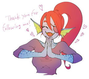anthro blue_body blue_skin clapping ear_fins eyes_closed female fin pupils simple_background slit_pupils smile solo text white_background yellow_sclera pipitasout undertale_(series) undyne aquatic fish english_text