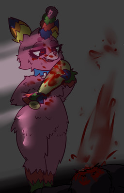 baseball_bat bat_(object) blood bodily_fluids corpse dark death female fur gore horn pink_body pink_fur smile unknown_artist mythology scp_foundation scp-956 equid equine mammal mythological_creature mythological_equine unicorn 2019 9:14 hi_res