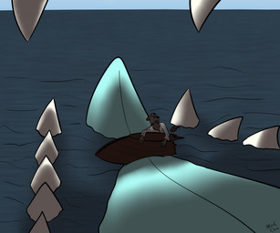 ambiguous_gender anthro duo looking_into_mouth macro male mawplay micro_in_mouth micro_male micro_pred open_mouth scared sea shipwreck swimming teeth teeth_showing tongue vore water weaselclaw skylla_(weaselclaw) unnamed_character aquatic canid canine kaiju mammal sea_monster hi_res