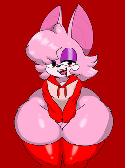 anthro big_butt blood bodily_fluids butt clothed clothing eyeshadow fangs hands_between_legs head_tuft hoodie legwear looking_at_viewer makeup male pantsless simple_background simple_coloring sitting solo stockings teeth thick_thighs topwear tuft wide_hips whiteothefurry kesu_(whiteothefurry) bat mammal hi_res shaded simple_shading