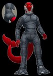 amber_eyes anthro athletic black_body black_skin blowhole boots bottomwear cargo_pants clothing cutaway digitigrade dolphin_tail dorsal_fin feet fin footwear long_sleeves male membrane_(anatomy) pants red_body red_skin shirt shoes solo tail toes topwear webbed_feet white_body white_skin dsw7 siader cetacean dolphin mammal marine oceanic_dolphin striped_dolphin toothed_whale 2023 alpha_channel hi_res