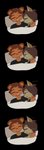 anthro bed brown_body brown_hair clothing duo female furniture hair heart_symbol male male/female simple_background sleeping text transparent_background pipepo cha_hieun kim_soohyun bear canid canine canis domestic_dog mammal absurd_res aliasing alpha_channel comic digital_media_(artwork) hi_res korean_text translated