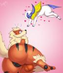 anthro anthrofied anus backsack balls big_butt butt duo genitals heart_symbol male male/male thick_thighs kingofacesx nintendo pokemon arcy_the_arcanine fan_character absol arcanine generation_1_pokemon generation_3_pokemon mammal pokemon_(species) 2017 digital_media_(artwork)