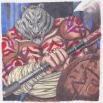 2010 armor axe biceps canine green_eyes hunk looking_at_viewer male mammal manful manly muscles pecs shield solo tribal val-chan warrior weapon were werewolf wolf wolf_axwielder yu-gi-oh
Rating: Safe
Score: 0
User: ArcanineFuckMe
Date: November 13, 2013