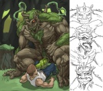 abs balls belt beralin biceps big_penis brown_hair brown_skin clothing dripping erection fur gay green_fur green_penis green_skin hair human interspecies jeans knot leaking male monster muscles nude orange_eyes pants pecs penis plant pose precum scales sheath shirt size_difference tank_top tentacles thick_penis tree unusual_penis vest
Rating: Explicit
Score: 20
User: Xascher
Date: March 31, 2013
