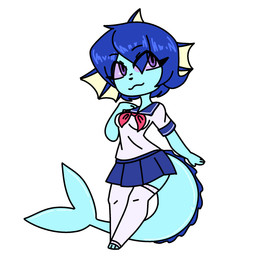 alternate_species blue_body blue_hair blue_skin chibi clothed clothing female fin fish_tail glistening glistening_body hair humanoidized legwear pokemorph purple_eyes school_uniform short_hair solo tail thigh_highs uniform crazy_guy_(artist) nintendo pokemon blueberry_the_vaporeon eeveelution generation_1_pokemon humanoid pokemon_(species) vaporeon 1:1 hi_res