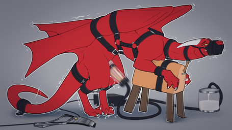 after_orgasm_torture animal_genitalia bdsm black_eyebrows bondage bondage_harness bound chastity_belt chastity_device claws clenched_teeth crossed_legs erection eyebrows feral fully_bound genital_slit genitals grey_background half-closed_eyes harness horn humping intense_orgasm legs_tied machine male male_feral milking_machine muzzle_(object) muzzled narrowed_eyes orgasm orgasm_face overstimulation penile penis penis_milking penis_milking_machine quadruped shaking shaking_orgasm simple_background solo squirming submissive submissive_male tail tail_tied teeth toe_claws trembling trembling_for_pleasure twiddling_toes wings_tied yellow_eyes ruaidri european_mythology mythology hueroc dragon mythological_creature mythological_scalie scalie western_dragon 16:9 2025 digital_media_(artwork) hi_res widescreen