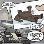 1:1 badger barazoku bear bed ben_bigger drawing english_text furniture genitals male mammal mihoyo moobs mustelid musteline nipples overweight penis text trashbadger trashbadger_(fursona) zenless_zone_zero