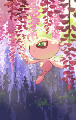 ambiguous_gender antennae_(anatomy) green_eyes insect_wings pink_body plant smile solo wings hakkentai_pkdn nintendo pokemon celebi generation_2_pokemon humanoid legendary_pokemon pokemon_(species) shiny_pokemon 2026 hi_res