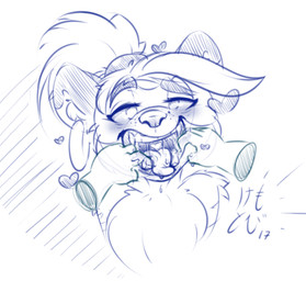 ambiguous_gender anthro aroused blush bodily_fluids disembodied_hand ear_piercing ear_ring eyebrows eyelashes half-closed_eyes narrowed_eyes oral_fixation piercing ring_piercing saliva solo teeth tongue kemotobi tobiki_(kemotobi) domestic_ferret mammal mustelid musteline true_musteline weasel 2017