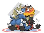2012 <3 butt chubby emboar gay kissing male mustelid nintendo otter pig plain_background pokémon porcine samurott sitting takataka video_games
Rating: Questionable
Score: 9
User: iwasbored
Date: October 04, 2013