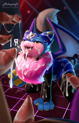 3_toes 4_fingers after_sex all_fours ambiguous_gender animal_genitalia animal_penis anthro armwear barbed_corona_glans bedroom_eyes biped blue_body blue_fur bodily_fluids broken_collar bukkake butt cetacean_genitalia cetacean_penis clothing cloud collar cum cum_covered cum_drip cum_from_penis cum_in_mouth cum_inside cum_on_arm cum_on_butt cum_on_chest cum_on_clothing cum_on_face cum_on_fur cum_on_leg cum_on_snout cum_on_tongue cum_string digit_ring digitigrade disembodied_penis dripping faceless_character faceless_male fangs feet finger_ring fingers fluffy fur furry_tail gangbang genital_fluids genitals glans gloves_(marking) group group_sex harness head_markings heart_collar horn jewelry knot knotted_penis latex latex_armwear latex_clothing latex_legwear latex_stockings leg_markings legwear looking_pleasured male markings membrane_(anatomy) membranous_wings messy multi_ear multicolored_body multicolored_fur narrowed_eyes neck_tuft night on_cloud one_paw_up open_mouth open_smile pawpads penis penis_everywhere pink_penis pointy_ears ridged_knotted_penis ring seductive sex smile socks_(marking) solo squish star stockings striped_markings stripes tail tail_fluff tail_tuft tapering_penis teeth thick_tail thigh_squish toes tongue tongue_out tuft two_tone_body two_tone_fur two_tone_tail two_tone_wings white_body white_fur white_horn wide_hips wings yellow_eyes yellow_markings yellow_pawpads yellow_stripes mikapoofs mythology mika_(mikapoofs) dragon felid feline furred_dragon furred_scalie mammal mythological_creature mythological_scalie scalie hi_res