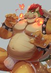 2_horns 5_fingers barazoku biped breath_powers claws clothing elemental_manipulation fingers fire fire_breathing fire_manipulation horn humanoid_hands jockstrap male pecs solo underwear white_claws huto_futon mario_bros nintendo bowser koopa scalie absurd_res colored hi_res