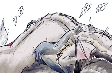 animal_genitalia animal_penis barely_visible_genitalia barely_visible_penis blue_body blue_scales bodily_fluids cloaca cloacal cloacal_penis cum duo feet female feral from_front_position genital_fluids genital_slit genitals grey_body grey_scales holding_another leaking_cum lying male male/female membrane_(anatomy) missionary_position moan multicolored_body multicolored_scales on_back pawpads penetration penis scales sex shadow simple_background speech_bubble tail tailbutt thrusting tremble_spikes wings krypton_(artist) capcom monster_hunter elder_dragon malzeno scalie velkhana 2023 colored hi_res shaded sketch