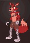 anthro exposed_endoskeleton eye_patch eyewear glowing glowing_eyes hook hook_hand machine pirate simple_background solo five_nights_at_freddy's five_nights_at_freddy's_4 scottgames foxy_(fnaf) nightmare_foxy_(fnaf) animatronic canid canine fox mammal robot animated digital_media_(artwork) hi_res short_playtime