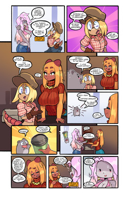 anthro big_breasts blonde_hair blue_eyes blush blush_stickers breasts cash_register chain_necklace clothed clothed_anthro clothed_female clothing coffee_cup container cup dialogue ear_piercing ear_ring extreme_size_difference eyewear female feral floating glasses gloves grey_body group hair handwear jewelry larger_female long_hair male micro_anthro micro_male necklace orange_clothing orange_hair orange_sweater orange_topwear piercing pink_hair ring_piercing semi-anthro size_difference smaller_male speech_bubble sweater tail text topwear wearing_glasses wearing_hat yellow_eyes jamoart bethany_(jamoart) courtney_(jamoart) hampt_(jamoart) helene_marilyn armadillo capybara caviid cricetid hamster mammal rodent xenarthran 2026 absurd_res comic english_text hi_res