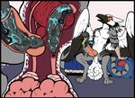 anthro avian_arms ball_bulge balls bed big_balls bladder blue_cum bodily_fluids cock_vore colored_cum creature_inside cum cutaway digitigrade egg_in_balls eggs_in_scrotum feet furniture genital_fluids genitals infestation infesticles insect_legs inside_balls internal living_insertion looking_pleasured male male_pred open_mouth organs parasite paws penetration penile penis prostate prostate_penetration prostate_play prostate_stimulation scuted_arms scuted_hands scutes solo unusual_bodily_fluids unusual_cum unusual_genital_fluids urethra_worm urethral urethral_bulge urethral_penetration vore qwaxi~lixard mythology caedis_animus accipitriform avian bird gryphon monster mythological_avian mythological_creature rattapede secretary_bird worm absurd_res digital_drawing_(artwork) digital_media_(artwork) hi_res