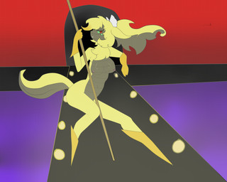 anthro anthrofied dancing female open_mouth pokemorph pole pole_dancing red_eyes solo tail pokeality_love nintendo pokemon arceus generation_4_pokemon legendary_pokemon pokemon_(species) shiny_pokemon 5:4 absurd_res hi_res