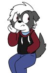 anthro fur hair male solo young young_anthro pokefound da_silva pink_(pink) border_collie canid canine canis collie domestic_dog herding_dog mammal pastoral_dog sheepdog hi_res