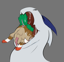 backsack balls belly big_belly bodily_fluids brown_body brown_fur butt drooling feral feral_prey fur genitals grey_background group head_first hooves in_mouth male male/male neck_bulge open_anus open_mouth oral_vore partially_inside rear_view recursive_vore saliva saliva_string simple_background size_difference trio vore willing_pred willing_prey aspeneyeswatching nintendo pokemon bovid caprine generation_2_pokemon generation_6_pokemon gogoat legendary_pokemon lugia mammal pokemon_(species) hi_res