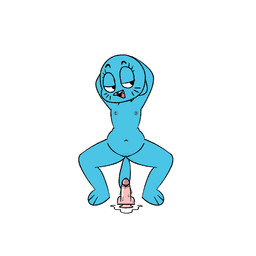 anthro blue_body blue_fur blush body_blush breasts dildo female flat_chested fur genitals hands_behind_head lube_on_dildo nipples open_mouth open_smile sex_toy simple_background small_breasts smile solo spread_legs spreading tail vulva vulva_blush white_background susfortressa cartoon_network the_amazing_world_of_gumball nicole_watterson domestic_cat felid feline felis mammal 1:1 digital_media_(artwork)